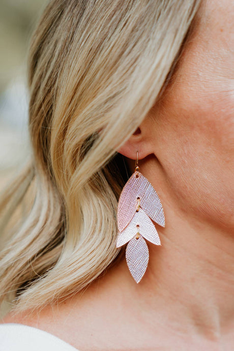 Rose Gold Leather earrings